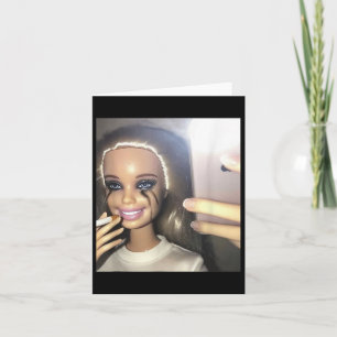 Cartão Doll Humor Escura Fumando Selfie Parody