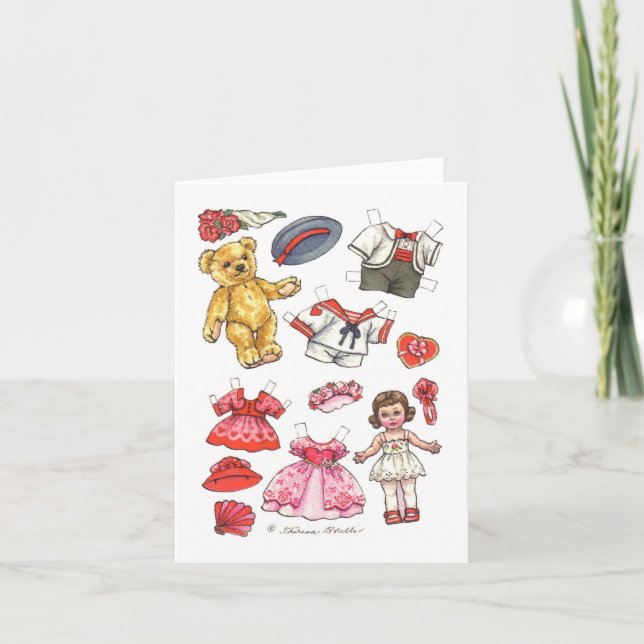 Cartão Doll & Teddy blank note card (Frente)