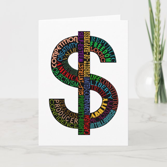 Cartão Dollar Sign Greeting Card (Frente)