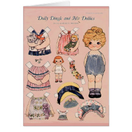 Cartão Dolly Dingle and her Dollies Paper Doll Card