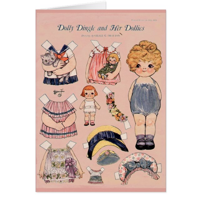 Cartão Dolly Dingle and her Dollies Paper Doll Card (Frente)