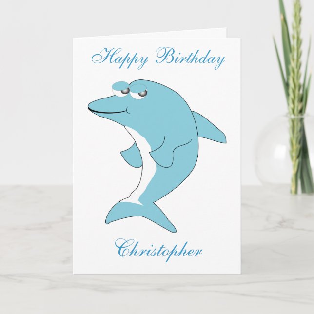 Cartão Dolphin Birthday (Frente)