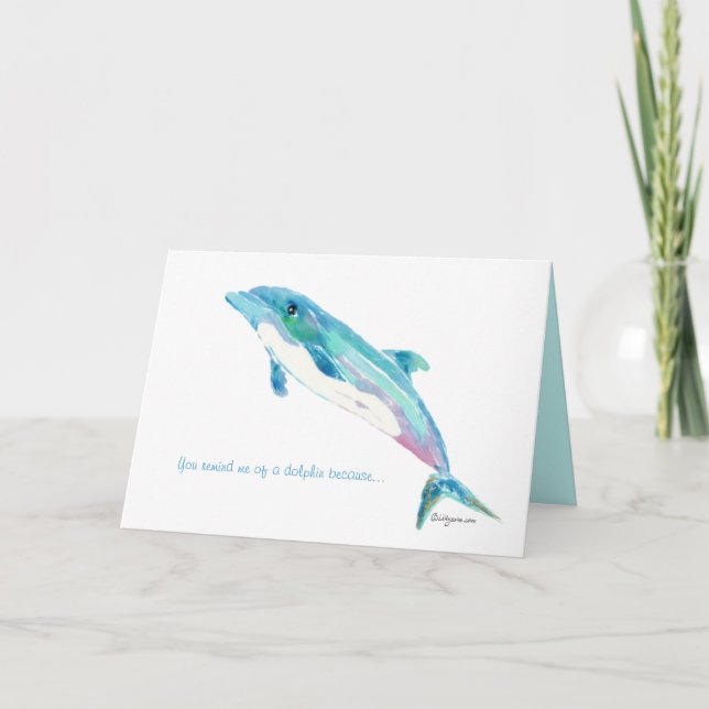 Cartão Dolphin Dreaming Playful Note Card (Frente)