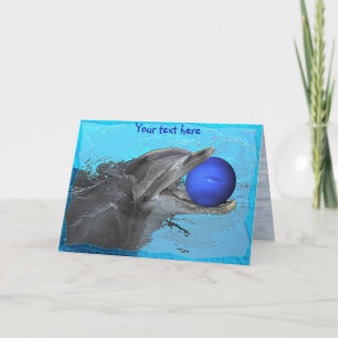 Cartão Dolphin playing with Neptune (card)