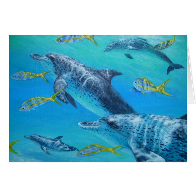 Cartão dolphinswithsnappers (Frente horizontal)