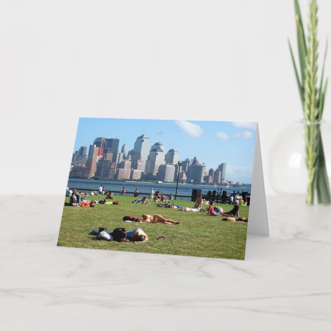 Cartão Domingo à tarde em Hoboken (Frente)