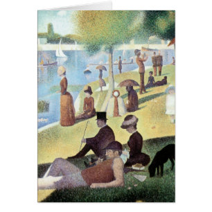 Cartão Domingo à tarde, Ilha La Grande Jatte, por Seurat