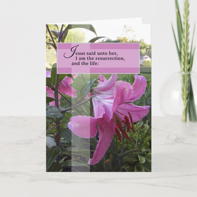 Cartão Domingo de Ressurreição Feliz João 11 Cruz da Pásc (Frente)