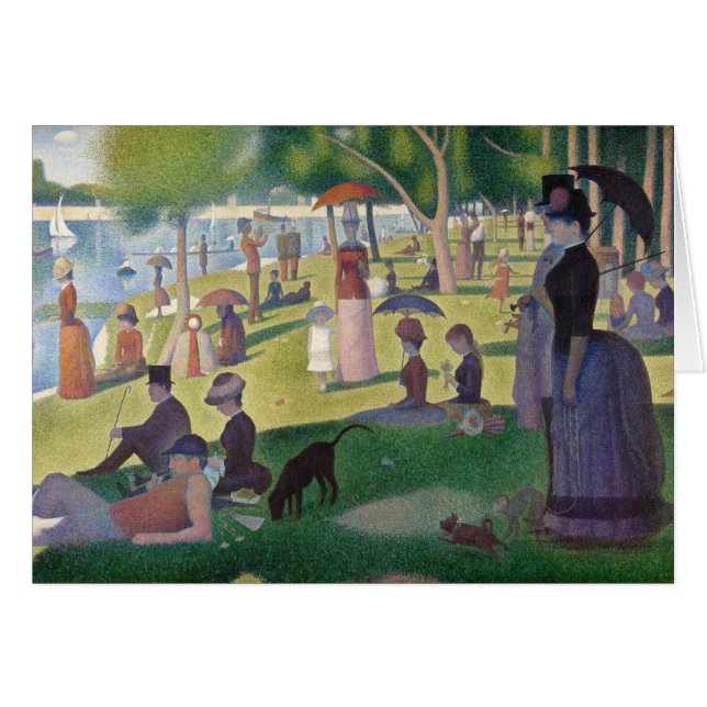 Cartão Domingo na pintura de La Grande Jatte Seurat (Frente Horizontal)
