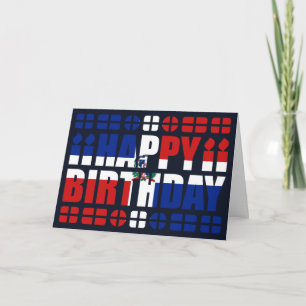 Cartão Dominican Republic Flag Birthday Card