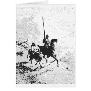 Cartão Don Quixote e Sancho Panza