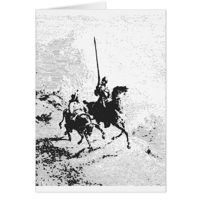 Cartão Don Quixote e Sancho Panza (Frente)