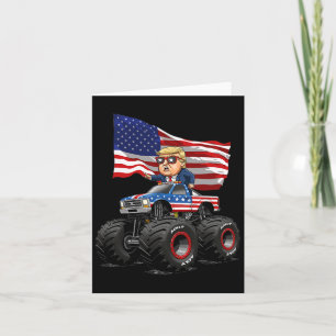 Cartão Donad Trump Monster Truck 4 De Julho Dos Eua Flag