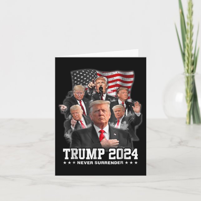 Cartão Donald J Trump 2024 Nunca Renderize (Frente)