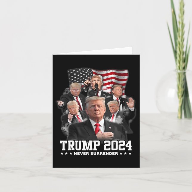 Cartão Donald J Trump 2024 Nunca Renderize (Frente)