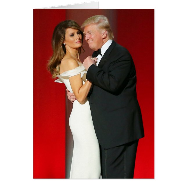Cartão Donald & Melania Trump & The Liberty Ball (Frente)