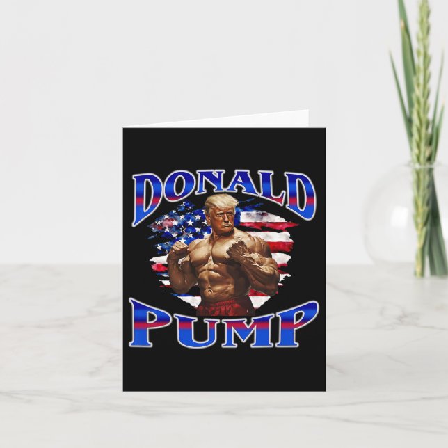 Cartão Donald Pump Gym Graphic Funny Workout Weig (Frente)