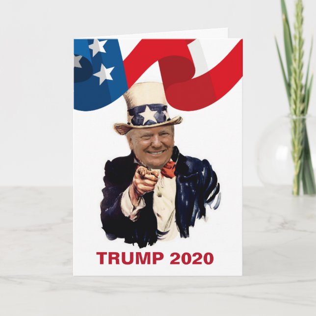 CARTÃO DONALD TRUMP 2020 AMERICAN FLAG (Frente)