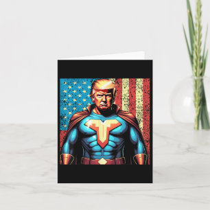 Cartão Donald Trump 2024 Super-Herói Sofrendo os American
