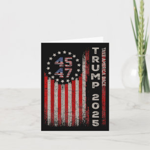 Cartão Donald Trump 2025 Pega a bandeira americana