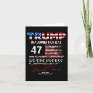 Cartão Donald Trump 47º Presidente Posse 2025 EUA