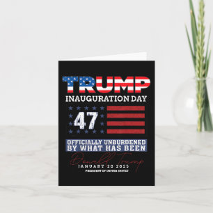 Cartão Donald Trump 47.º Presidente 2025 Inauguração dos