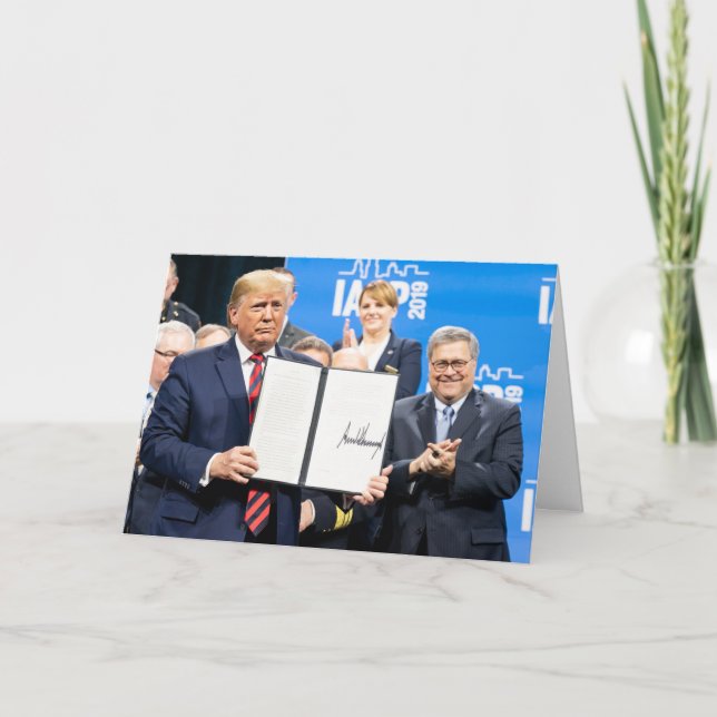 Cartão Donald Trump and AG William Barr (Frente)