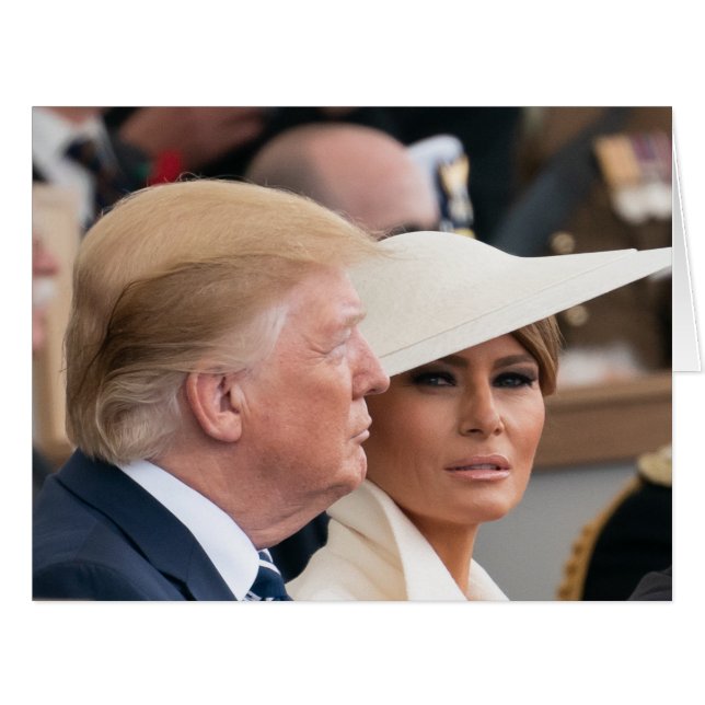 Cartão Donald Trump Com A Primeira Senhora Melania (Frente horizontal)
