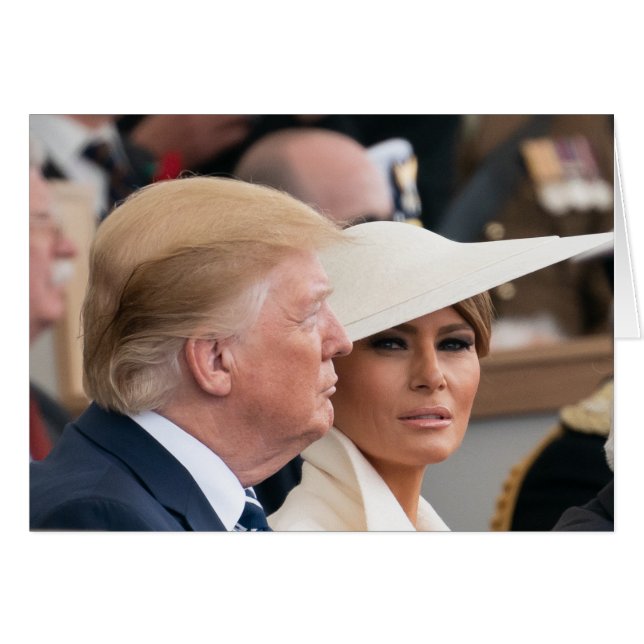Cartão Donald Trump Com A Primeira Senhora Melania (Frente Horizontal)