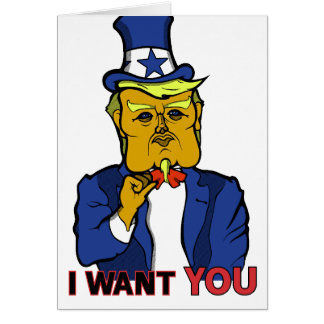 Cartão Donald Trump como o tio Sam