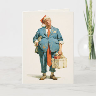 Cartão Donald Trump como Papai Noel – Sátira de Natal