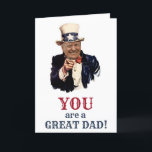 CARTÃO DONALD TRUMP FATHER'S DAY<br><div class="desc">DONALD TRUMP FATHER'S DAY CARD with TRUMP dressed as UNCLE SAM. All text and fonts can be modified.</div>