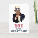 CARTÃO DONALD TRUMP FATHER'S DAY<br><div class="desc">DONALD TRUMP FATHER'S DAY CARD with TRUMP dressed as UNCLE SAM. All text and fonts can be modified.</div>