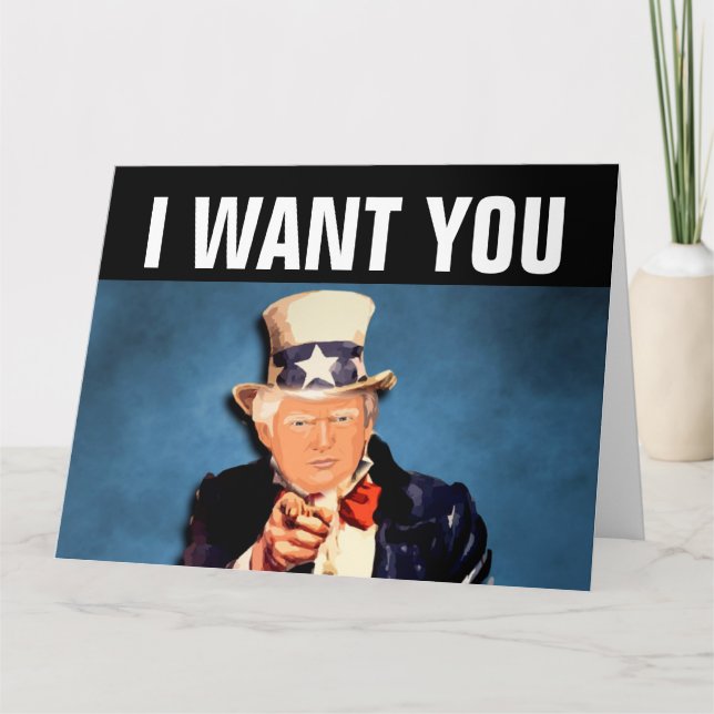 CARTÃO DONALD TRUMP FUNNY BIRTHDAY GREETNG CARD (Frente)