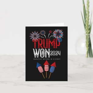 Cartão Donald Trump Ganhou A Inauguração Eleitoral 2024 H