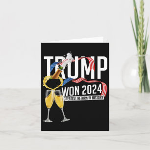 Cartão Donald Trump Ganhou Posse de Homen 2024 Eleição