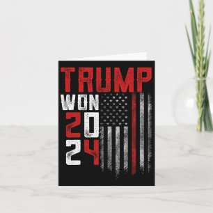 Cartão Donald Trump Ganhou Posse de Homen 2024 Eleição
