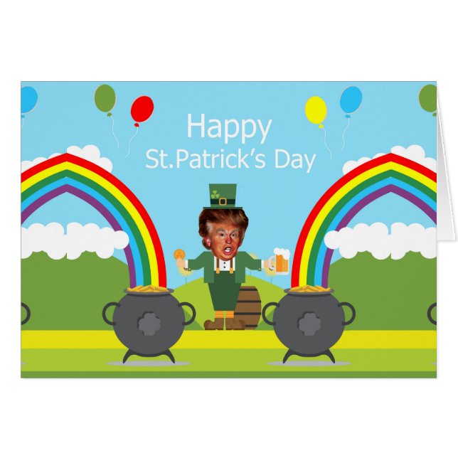 Cartão donald trump leprechaun (Frente Horizontal)