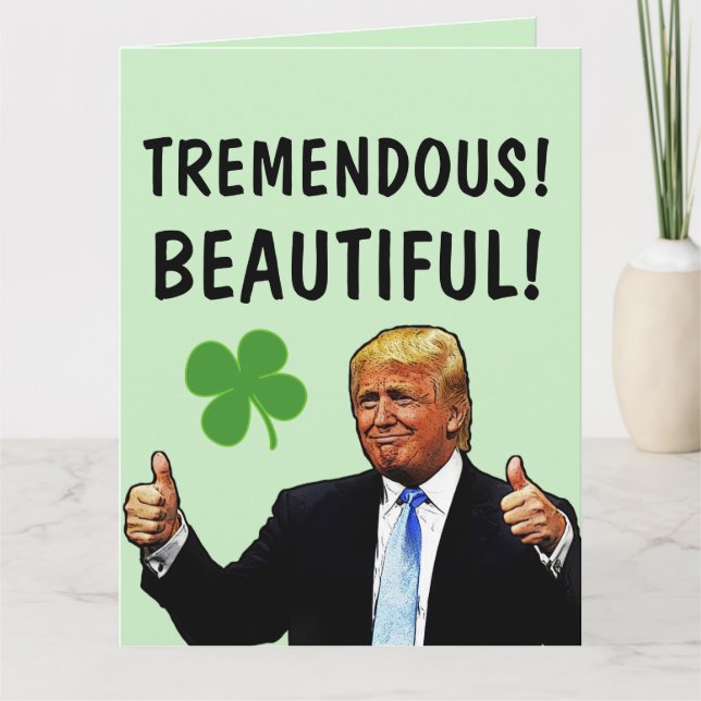 CARTÃO DONALD TRUMP OVERSIZED RUAS.PATRICK'S DAY CARDS (Frente)