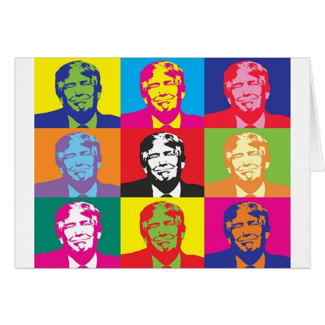 Cartão Donald Trump Pop Art (Frente Horizontal)