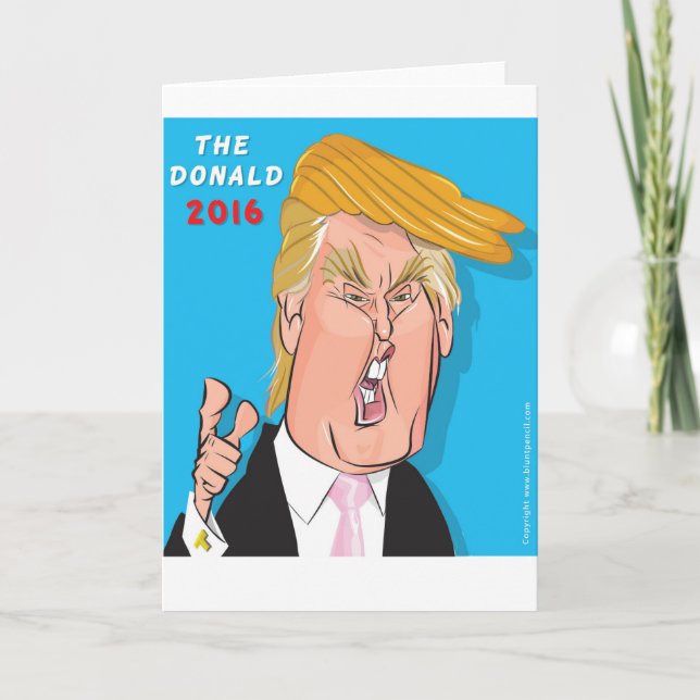 Cartão Donald Trump President 2016 Catoon Greeting Card (Frente)