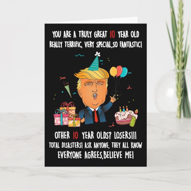 Cartão Donald Trump President Funny 10th Birthday Trump B (Frente)
