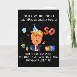 Cartão Donald Trump Presidente Engraçado 50º Aniversário 