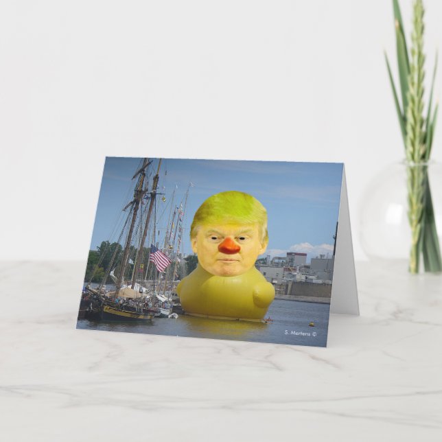 Cartão Donald Trump Rubber Yellow Duck Greeting Card (Frente)