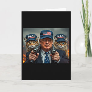 Cartão Donald Trump Torna os Gatos Seguros Novamente Chap