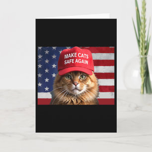 Cartão Donald Trump Torna os Gatos Seguros Novamente Chap