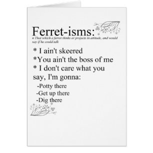 Cartão Doninha-ismos & provérbios