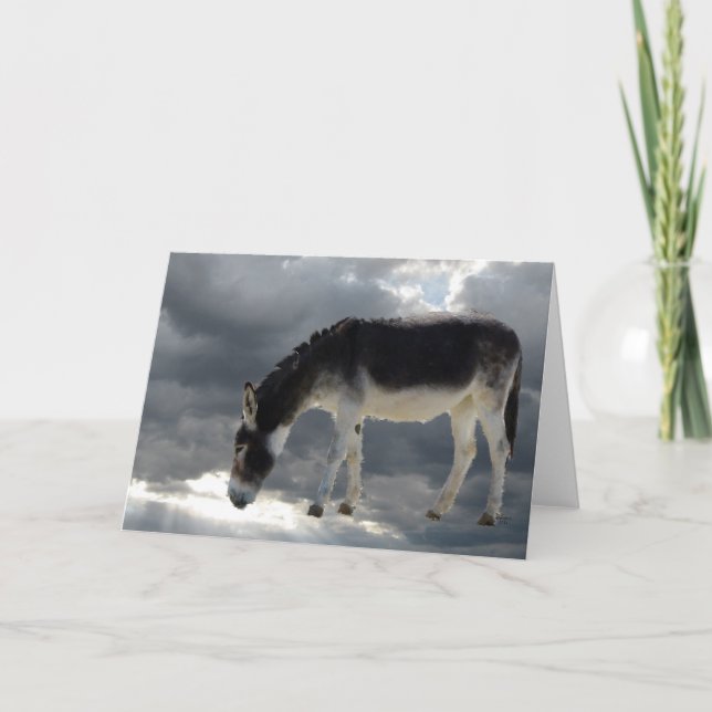 Cartão Donkey Animal Spirit Friend in the Sky - Blank (Frente)