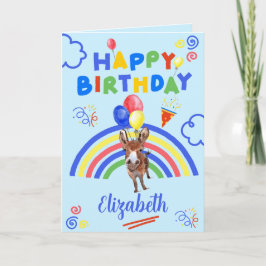 Cartão Donkey Birthday Card in Blue
