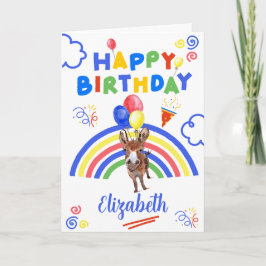 Cartão Donkey Birthday Card in White